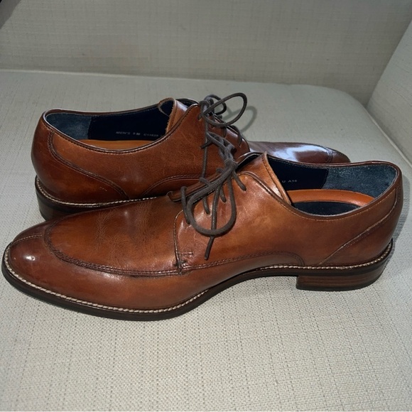 Cole Haan Lenox Hill Men’s 9M Split Toe Oxford Tan Leather Dress Shoes C11629 - Picture 7 of 11